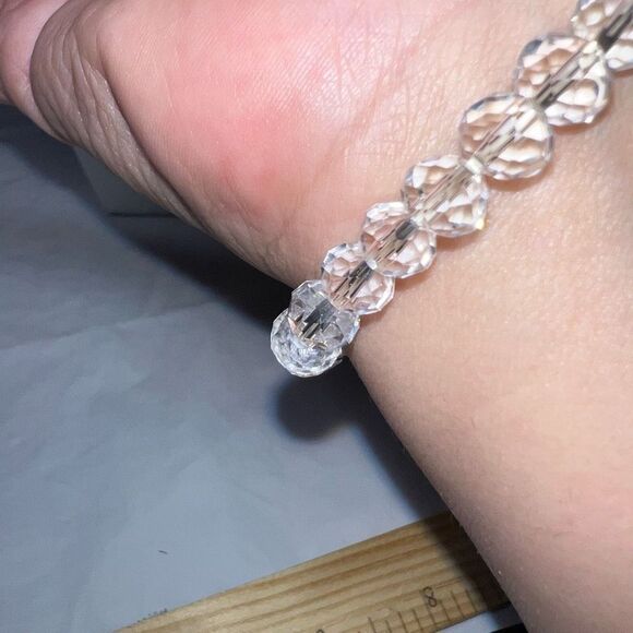 Faceted Bead Crystal “Believe” Stretch Bracelet - Picture 5 of 8